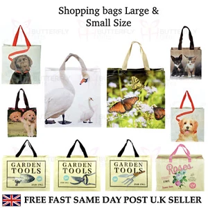 Large Reusable Womens Ladies Shopping Tote Bag Wildlife Animal Swan Butterflies - Picture 1 of 18