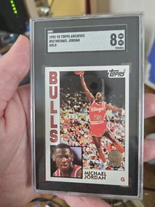 1992-93 Topps Archives Gold Stamp #52 Michael Jordan Chicago Bulls HoF SGC 8   - Picture 1 of 2