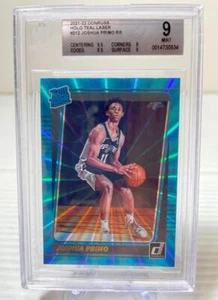 Donruss JOSHUA PRIMO SPURS 21-22 Rated Rookie TEAL HOLO LASER #212 BGS-9 - Picture 1 of 2