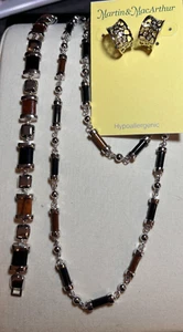 Hawaiian koa onyx silver rhodium 3 piece set nwt 1767/0050/9142 - Picture 1 of 1