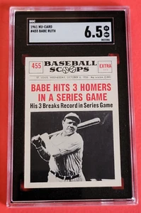 Tarjeta de babe ruth 1961 nu-cards scoops clasificada sgc ex-nm+ 6,5 ruth hits 3 jonrones - Imagen 1 de 2
