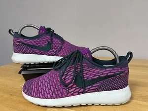 Nike Roshe Run Flyknit Womens Sz 7 Running Shoes Pink Purple Athletic - Picture 1 of 15
