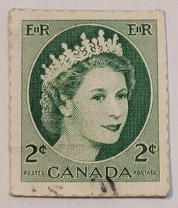 Canada affrancatura ~ Regina Elisabetta II ~ francobollo verde 2 ¢ ~ annullato/inviato ~ 04 - Foto 1 di 6