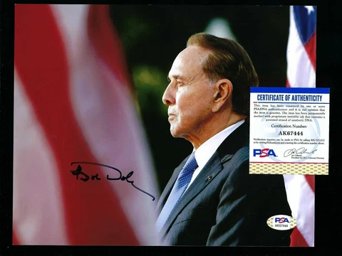 Bob Dole signed 8x10 photo PSA Authenticated Important Kansas Senator Cover