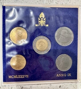 1987 Vatican City Pope John Paul II 9th Year Mint Coins Set - Picture 1 of 5