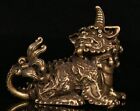 Antique Chinese Bronze Fengshui Folk Leo Lion Fu Foo Dog Unicorn Beast Statue
