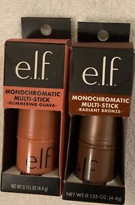 2 pack of E.L.F. Monochromatic Multi Stick glimmering GUAVA/ Radiant bronze