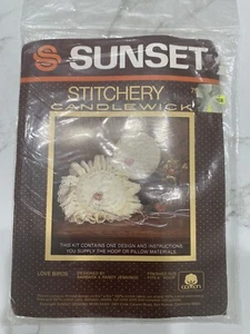 Sunset Stitchery Love Birds Embroidery Needle Kit 756 Never Opened Vintage - Picture 1 of 5