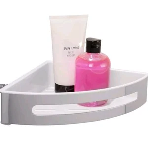 Wenko Premium Plus Corner Shelf Plastic White Silver 28.5 x 21 x 8.5 cm - Picture 1 of 3