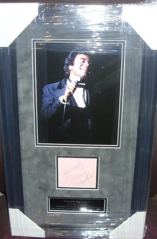 JOHNNY MATHIS Signed Montage AFTAL Cover