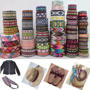 Jacquard Trim Braid or Embroidered Ribbon Craft Sewing Retro Boho Ethnic Scandi - Picture 1 of 276