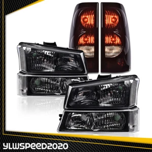 Fit For 2003-2006 Chevy Silverado Clear Headlight & Smoke Tail Lights Assembly - Imagen 1 de 12