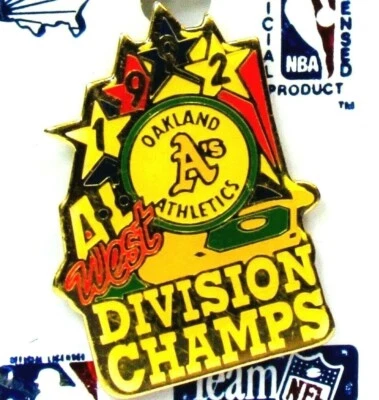 MLB Oakland Athletics Division Champs 1992 Pin collectible ENAMEL NOS - Image 1 of 3