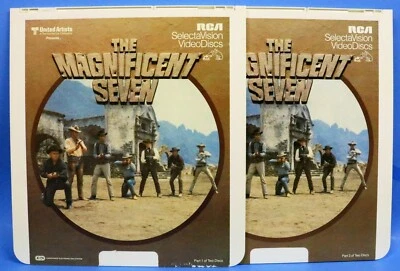 CED VIDEODISC THE MAGNIFICENT SEVEN Yul Brynner Steve McQueen 1960 2 Disc Set - Image 1 of 4