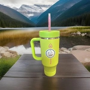ThermoFlask 32oz Insulated Standard Straw Tumbler with Handle- Green - Picture 1 of 5