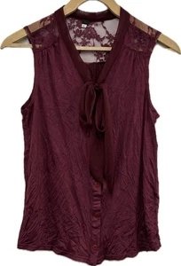 Burgunderrotes Damentop Größe 12 - Bild 1 von 3