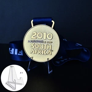 World Cup AFRICA 2010 Final Champions Winner Medal WM Football Gold Medal +Stand - Picture 1 of 5