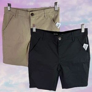 Old Navy NWT Set of 2 Girl's 14 Tan Khaki & Bermuda Chino Shorts 100% Cotton - Picture 1 of 8