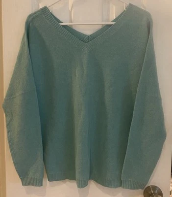 360 Свитер женщин большого размера длинный доломан рукав V шеи свитер синий размер XS - Изображение 1 из 4