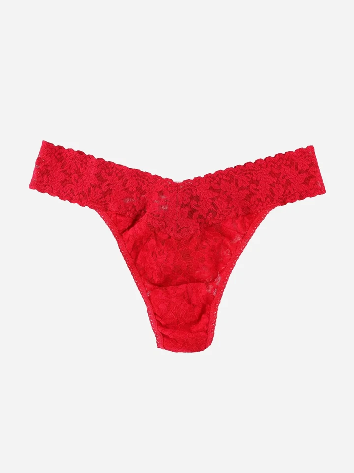 ¡NUEVO! $23 TANGA HANKY PANKY ORIGINAL RISE ENCAJE ROJO OS Foto 1 de 1