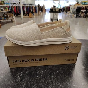Clarks Cloudsteppers Breeze Step II beige natürliches Canvas Größe 7M gebraucht, in einwandfreiem Zustand - Bild 1 von 9