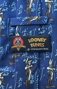 Coyote Krawatte Warner Bros Looney Tunes Vil Tie / Retro Collector 1998 / Blau - Bild 1 von 4