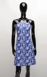Vintage MODE Y2K French Famous People Printed Tank Mini Dress Size 38 - Picture 1 of 11