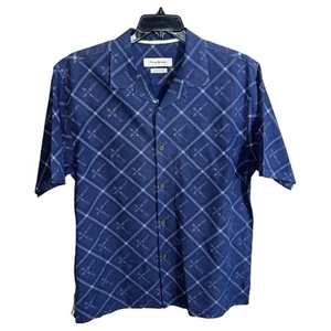 Tommy Bahama Shirt Men’s Size L Blue Original Fit Button Front Short Sleeve - Picture 1 of 6