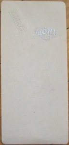 French Menu c. 1905 w/Silver-Embossed Vignette & Flap for Name Card - Unused - Picture 1 of 1