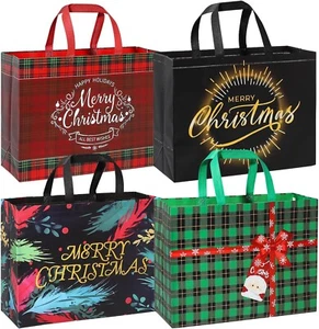 12 Extra large Christmas Gift Paper Bags Bulk with handles NEW - Picture 1 of 7