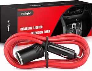 Nilight Cigarette Lighter Extension Cord Cable Heavy Duty 6Ft 12V/24V Car Charge - Picture 1 of 5