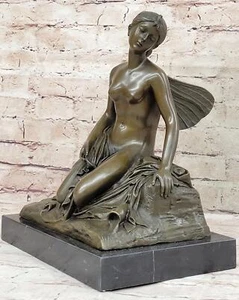 Semi Nude Fairy Angel Signed Original Bronze Sculpture Statue Art by Mario Nick - Picture 1 of 10
