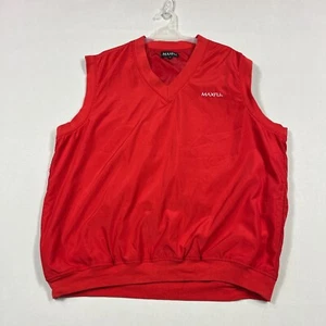 Maxfli Golf Vintage Vest Mens Medium M 90s Y2K V-Neck Pullover Red Gilet - Picture 1 of 11