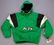 Rare Vintage STARTER New York Jets Pullover Puffer Parka Jacket 90s Green NWT S
