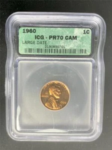 1960 LINCOLN CENT PROOF 1C PR70 CAM ICG; SKU 3374 - Picture 1 of 2