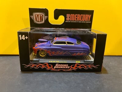1/64 M2 GROUND POUNDERS 1949 MERCURY CUSTOM COUPE PURPLE WILD CHILD CHASE CAR - Image 1 of 4