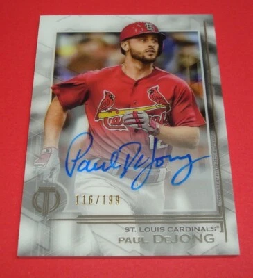 ⚾ 2019 TOPPS TRIBUTE AUTO CARD #TA-PD STL CARDINALS PAUL DEJONG SP #'d116/199 ⚾ - Image 1 of 3