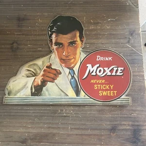 Drink MOXIE Soda “Never Sticky Sweet” Advertising Cardboard 9.5”x12.5” - Picture 1 of 4