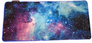RGB Gaming Mouse Pad Large Galaxy Themed With Matching Coaster - Picture 1 of 9