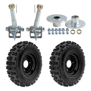 2PC 6" Wheels 4.10-6 Tire Rim + 3 Bolt Steering Knuckle Hubs ATV Quad Go Kart - Picture 1 of 6
