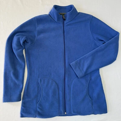 Chaqueta polar Woolrich Woolen Mills para mujer grande azul zafiro bolsillos con cremallera completa Foto 1 de 4