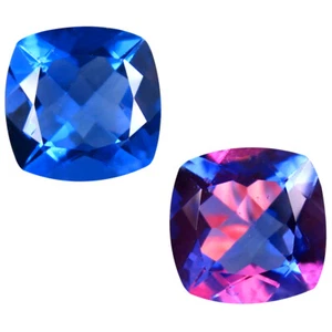 5,14 ct Bemerkenswertes Kissen (10 x 10 mm) Brasilien Farbwechsel Fluorit Edelstein - Bild 1 von 3