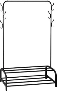 Kleiderständer Metall Kleiderstange Freistehender Mit 2-Stufiger Storage Shelf - Bild 1 von 5