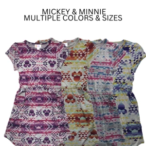 NWT Disney Mickey & Minnie Aztec Lularoe Mae Girls Dress MULTIPLE COLORS & SIZES - Picture 1 of 5