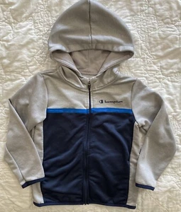 Champion Boy's Girl's Full Zip Hoodie Jacket, Size 5, Gray/Navy - Picture 1 of 4