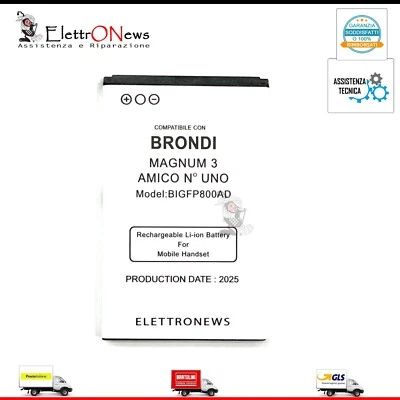 Batteria per brondi magnum 3 per brondi Amico numero 1 amico uno Produzione 2025