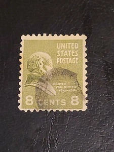 Scott# 813 US Stamp 1938 8c Martin Van Buren Used Prexie -#3945 - Picture 1 of 2