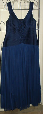 JS Collection Mother of the Bride Navy Blue Evening Tulle Sleeveless Gown SZ 16 - Image 1 of 4