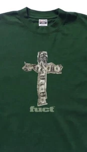 FUCT Made in USA ๐บ๐ธ CA$H CROSS Christ God Dirty Dollar T Shirt SSDD Supreme - Picture 1 of 23