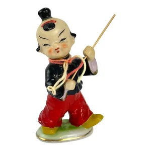 Vintage Victoria Ceramics  Asian Boy Samurai  Figurine With Topknot Japan MCM - Picture 1 of 6